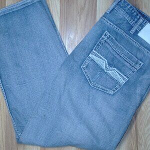 Helix Jean's Men's 38x32 Loose Straight Light Wash Embroidered Back Pockets